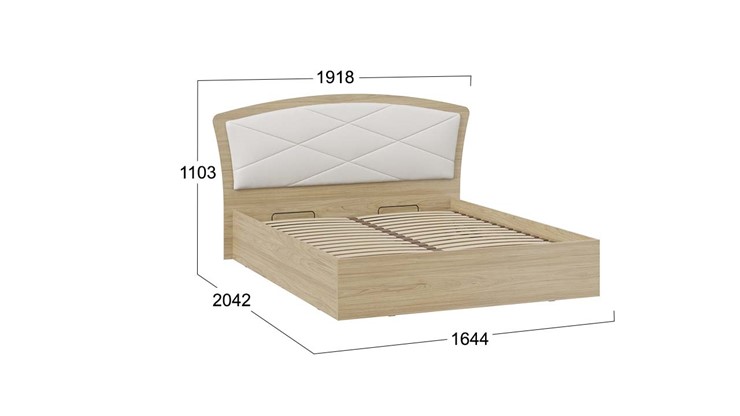 Двуспальная кровать с подъемным механизмом Сэнди Тип 1 без заглушины (Вяз благородный/Белый) в Южно-Сахалинске - изображение 4