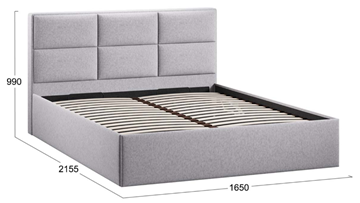 Кровать спальная с подъемным механизмом с заглушиной Стелла тип 1 (Микровелюр Jercy Silver) в Южно-Сахалинске - предосмотр 3