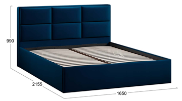 Кровать в спальню с подъемным механизмом Стелла тип 1 (Велюр Confetti Blue) в Южно-Сахалинске - предосмотр 3