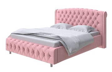 Кровать двуспальная Salvatore 180x200, Велюр (Casa Жемчужно-розовый) в Южно-Сахалинске