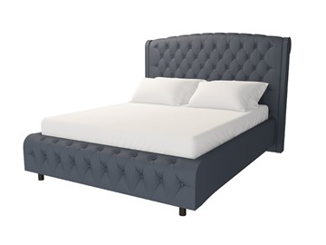 Двуспальная кровать Salvatore Grand 140x200, Экокожа (Темно-серый) в Южно-Сахалинске