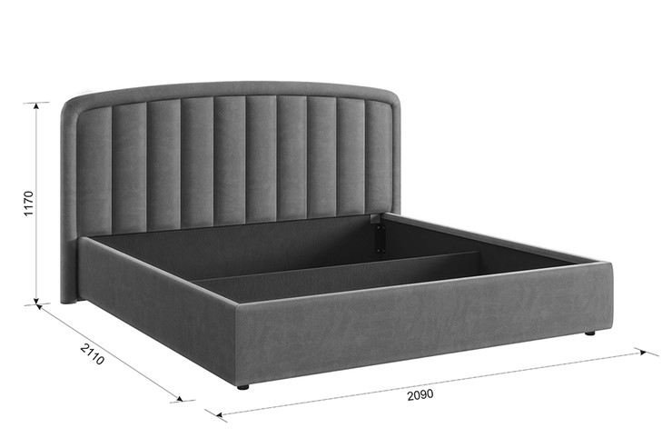 Кровать в спальню Сиена 2 1.8, топаз (велюр) в Южно-Сахалинске - изображение 1