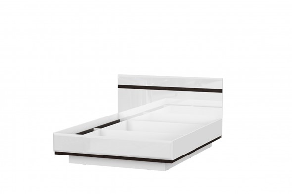 Кровать спальная Соло универсальная 1,6х2,0, белый/белый глянец/венге в Южно-Сахалинске - изображение