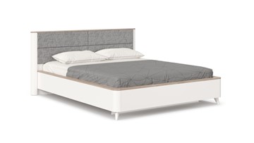 Кровать в спальню Стефания 1600 с кроватным основанием ЛД 413.150, Дуб Маувелла PR/Белый в Южно-Сахалинске