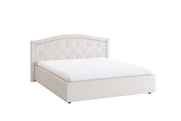 Кровать двуспальная Верона 1,6 белый (экокожа) в Южно-Сахалинске - изображение