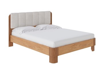 Кровать Wood Home Lite 2 160х200, ЛДСП+ткань (ЛДСП Бунратти/Антик (сосна)/Лофти Лён) в Южно-Сахалинске
