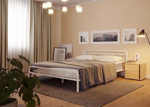 Кровать 2-х спальная Леон, 1600, белый в Южно-Сахалинске - изображение