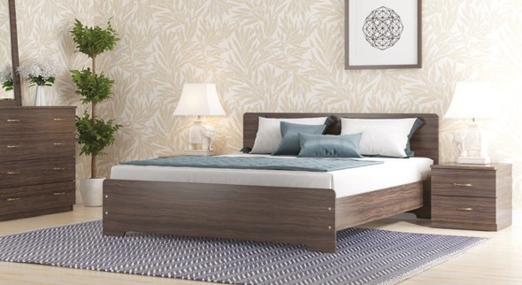 Спальная кровать Золушка, 140х200 с основанием, венге в Южно-Сахалинске - изображение