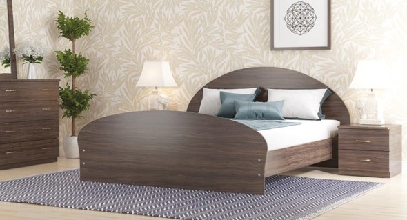 Кровать полутороспальная Валенсия, 140х200 с основанием, венге в Южно-Сахалинске - изображение