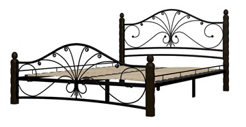 Полутороспальная кровать Фортуна 1, 1400, черный/шоколад в Южно-Сахалинске - предосмотр 1