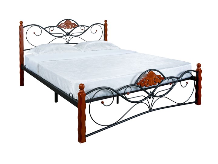 Кровать 2-спальная Garda 2R 160х200, орех/металл в Южно-Сахалинске - изображение 2