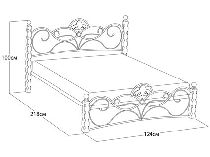 Кровать в спальню Garda 2R 180х200, орех/металл в Южно-Сахалинске - изображение 1