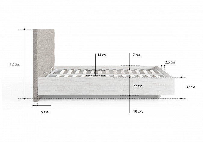 Кровать полутороспальная Luiza (ясмунд) 140х200 с основанием в Южно-Сахалинске - изображение 3