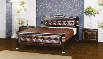 Спальная кровать Карина-11 (Орех Темный, обивка бриллиант) 120х200 в Южно-Сахалинске