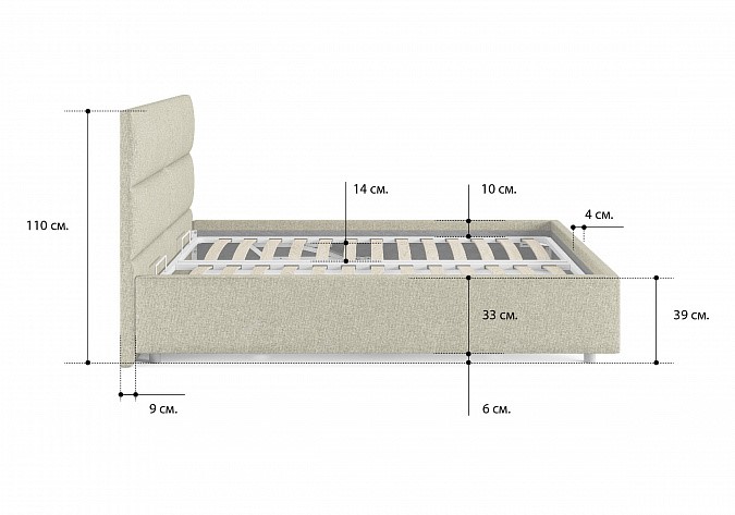 Двуспальная кровать Omega 200х190 с основанием в Южно-Сахалинске - изображение 2