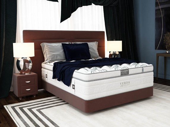 Кровать спальная Modern/Podium M 180х200, Флок (Велсофт Спелая слива) в Южно-Сахалинске - изображение