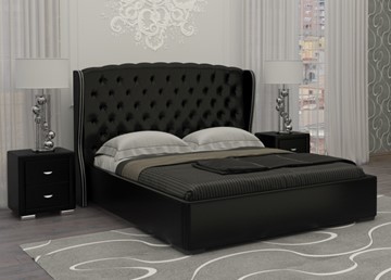 Кровать Dario Grace 160x200, Экокожа (Черный) в Южно-Сахалинске