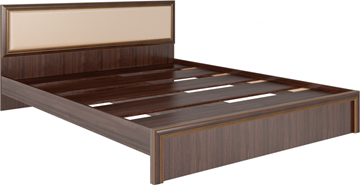 Спальная кровать Беатрис М09 с мягким изголовьем (Орех Гепланкт) в Южно-Сахалинске