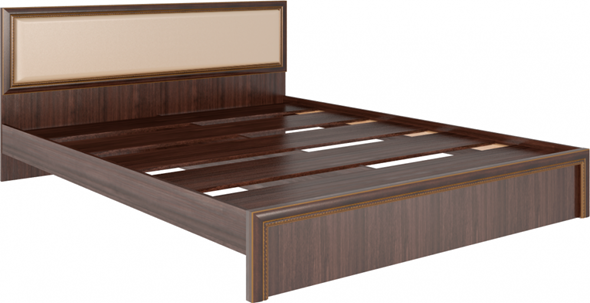 Спальная кровать Беатрис М09 с мягким изголовьем (Орех Гепланкт) в Южно-Сахалинске - изображение