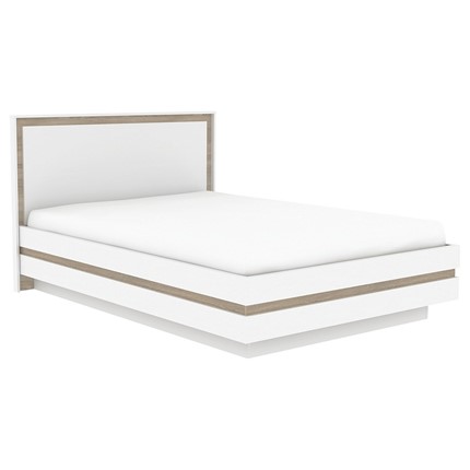 Кровать полутороспальная Анона 10(140), Белый/Дуб сонома в Южно-Сахалинске - изображение
