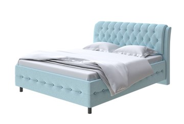 Двуспальная кровать Como (Veda) 4 180х200, Велюр (Scandi Cotton 20 Голубой Лед) в Южно-Сахалинске