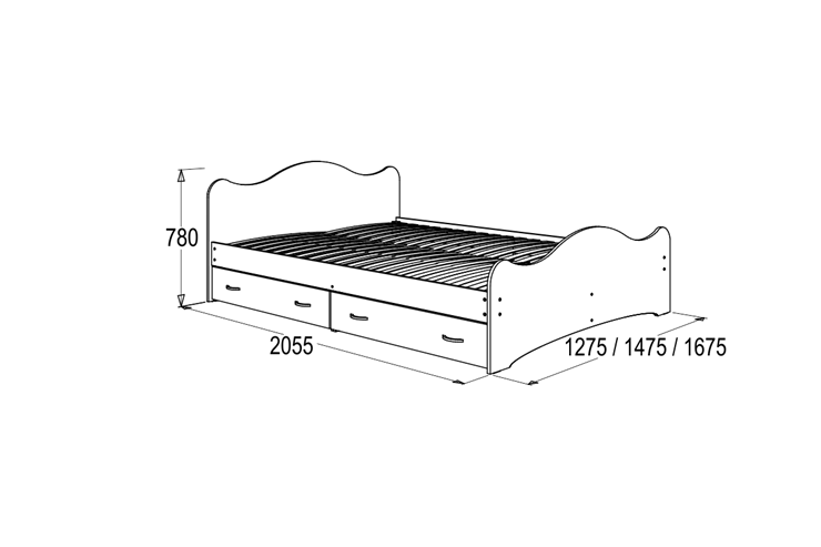 Кровать 6 с ящиками, 80х200 Венге/Млечный дуб с основанием в Южно-Сахалинске - изображение 1