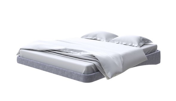 Парящая кровать 2-спальная 160х200, Флок (Бентлей Серый космос) в Южно-Сахалинске - изображение