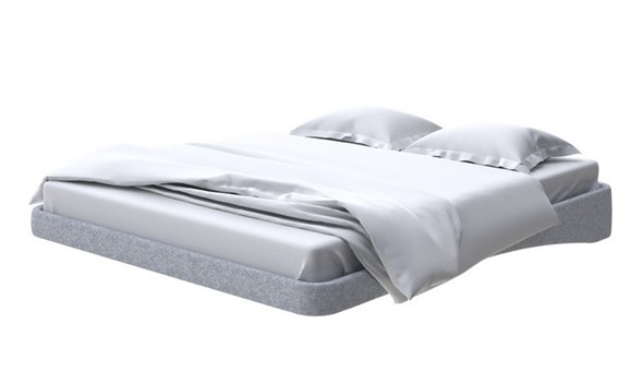 Кровать парящая 160х200, Рогожка (Levis 83 Светло-Серый) в Южно-Сахалинске - изображение