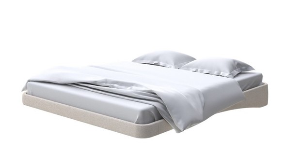Парящая кровать 2-спальная 160х200, Рогожка (Savana Milk) в Южно-Сахалинске - изображение