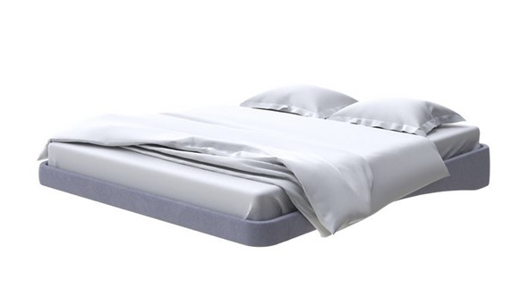 Кровать двуспальная парящая 160х200, Велюр (Casa Благородный серый) в Южно-Сахалинске - изображение