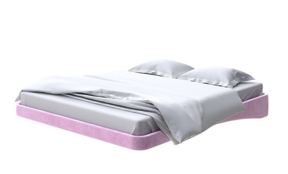 Парящая кровать 2-спальная 160х200, Велюр (Лофти Сиреневый) в Южно-Сахалинске - изображение