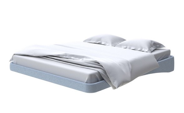 Парящая кровать 160х200, Велюр (Scandi Cotton 21 Китайский Голубой) в Южно-Сахалинске - изображение