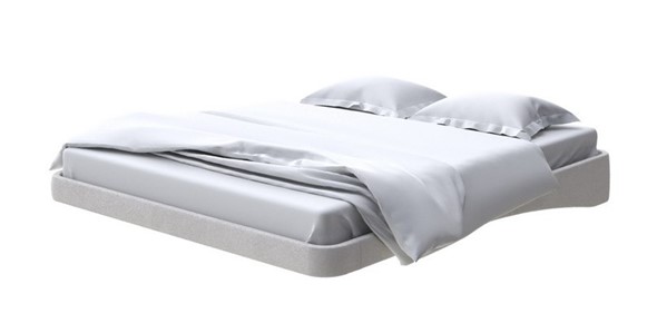 Парящая кровать 160х200, Велюр (Ultra Серый камень) в Южно-Сахалинске - изображение