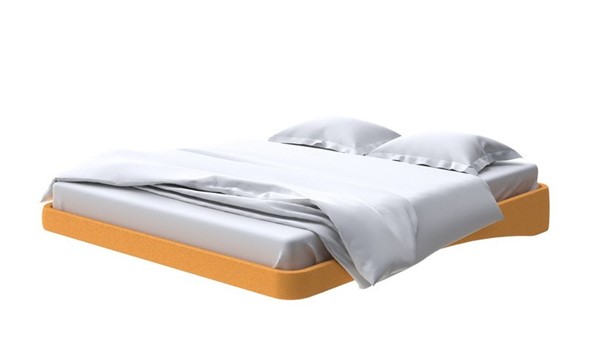Парящая кровать 180х200, Велюр (Scandi Cotton 18 Шафран) в Южно-Сахалинске - изображение