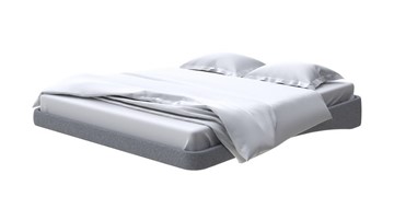 Парящая кровать 2-спальная 200х200, Искусственная шерсть (Лама Темно-серый) в Южно-Сахалинске