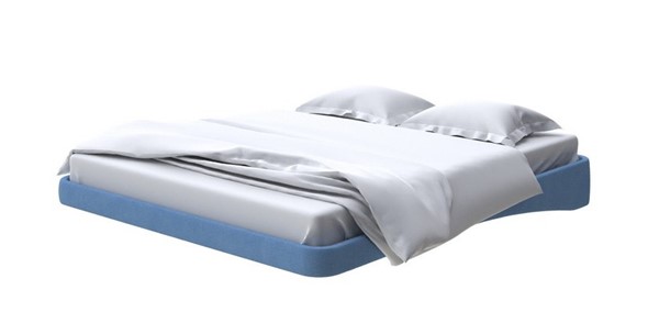 Кровать парящая 200х200, Рогожка (Тетра Голубой) в Южно-Сахалинске - изображение