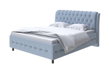 1,5-спальная кровать Como (Veda) 4 140х200, Велюр (Scandi Cotton 21 Китайский Голубой) в Южно-Сахалинске