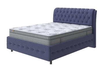 Кровать полутороспальная Como (Veda) 4 Grand 160х200, Рогожка (Firmino Полуночный синий) в Южно-Сахалинске