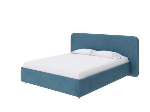 Кровать с бельевым ящиком Lorena 140x200, Микрофибра (Diva Синий) в Южно-Сахалинске - изображение