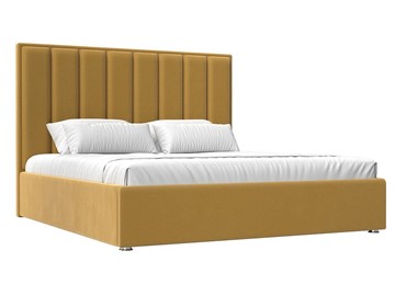 Двуспальная кровать с механизмом Афродита 160, Желтый (Микровельвет) в Южно-Сахалинске - предосмотр