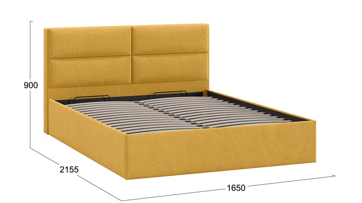 Кровать с механизмом Глосс Тип 1 (Микровелюр Wellmart Yellow) в Южно-Сахалинске - изображение 1