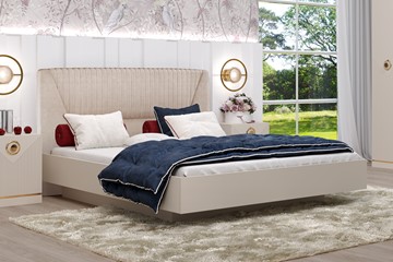 Кровать с механизмом 2-спальная Капри-11 (1600 Сатин, ткань Catania ivory) в Южно-Сахалинске - предосмотр 2