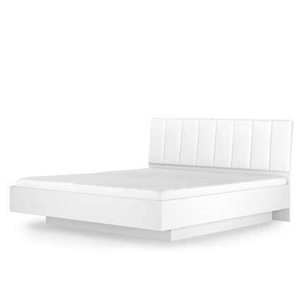Кровать с механизмом 1.5-спальная Марсель-7 (Белый, экокожа polo белая) 1400 в Южно-Сахалинске - изображение