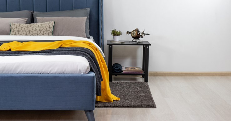 Кровать с механизмом 2-спальная Мелисса 160,арт. Тори 83 велюр (серо-синий) + кроватное дно в Южно-Сахалинске - изображение 4