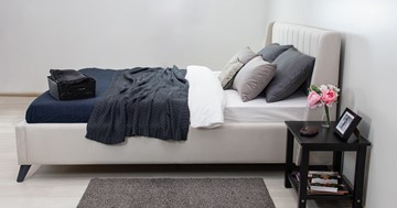 Кровать с механизмом 2-спальная Мелисса 180,арт. Тори 56 велюр (светло-бежевый) + кроватное дно в Южно-Сахалинске - предосмотр 5