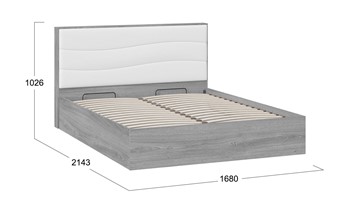 Кровать с механизмом Миранда тип 1 (Дуб Гамильтон/Белый глянец) в Южно-Сахалинске - предосмотр 1