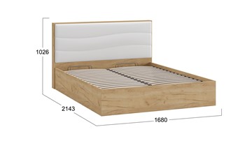 Кровать с механизмом 2-спальная Миранда тип 1 (Дуб крафт золотой/Белый глянец) в Южно-Сахалинске - предосмотр 1