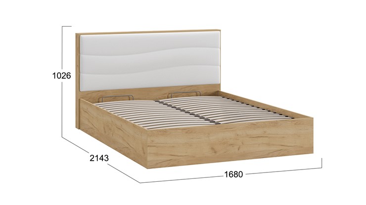 Кровать с механизмом 2-спальная Миранда тип 1 (Дуб крафт золотой/Белый глянец) в Южно-Сахалинске - изображение 1