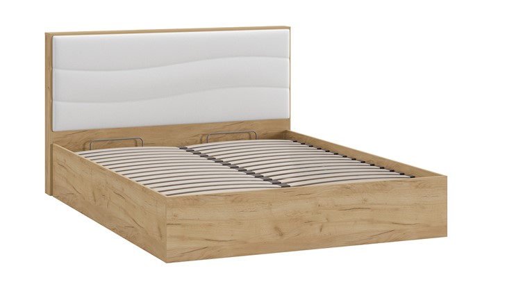 Кровать с механизмом 2-спальная Миранда тип 1 (Дуб крафт золотой/Белый глянец) в Южно-Сахалинске - изображение 2