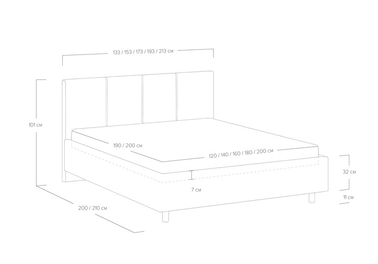Двуспальная кровать с механизмом Prato 200х200 в Южно-Сахалинске - изображение 7